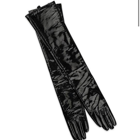 Cynthia Rowley Black Patent Leather Gloves - Picture 3 of 5